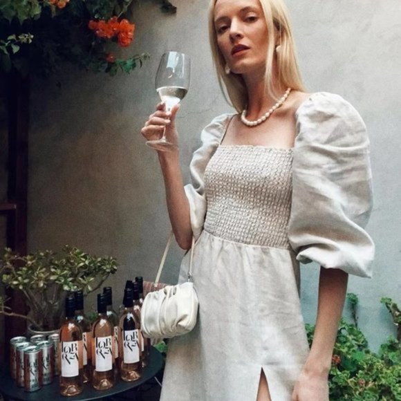 Reformation Gitane Linen Dress in Oatmeal - Picture 1 of 8